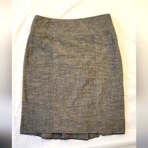 BCX Pencil Skirt with Ruffle Accent, Gray, Lightweight Cotton, Size 7